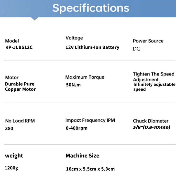 Koopa Cordless Electric Ratchet Wrench Set 40 Ft-lbs 12V Power Ratchet Kit Variable Speed with 1500mAh LithiumIon Battery (3/8")